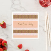 Serviette En Papier Rose Et Peach (En situation)