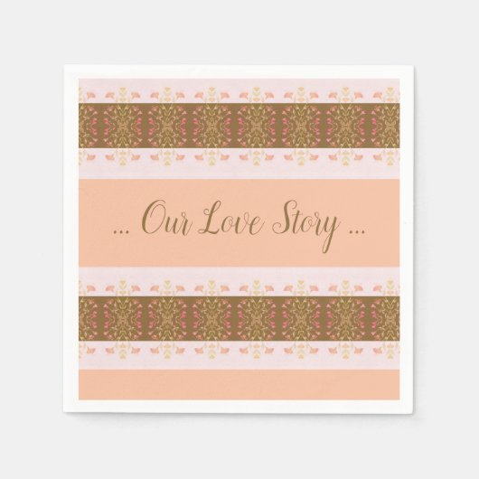 Serviette En Papier Rose Et Peach (Devant)