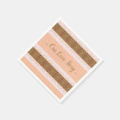 Serviette En Papier Rose Et Peach (Coin)