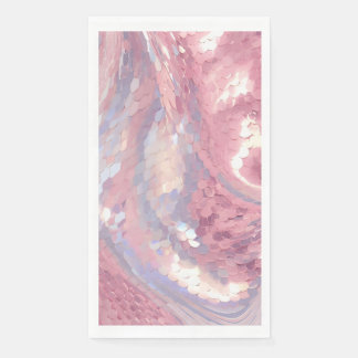 Serviette En Papier Rose et sequins iridescents violet