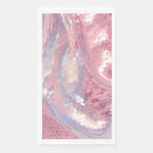 Serviette En Papier Rose et sequins iridescents violet (Devant)