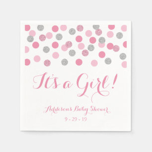 Serviette En Papier Rose et serviettes de baby shower de parties