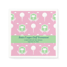 Rose et Vert - Vaisselle pour fête de golf