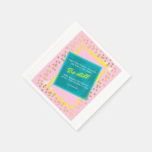 Serviette en papier rose et verte avec citation "B (Coin)