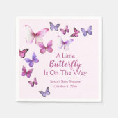 Serviette En Papier Rose et violet Un petit Baby shower papillon (Devant)