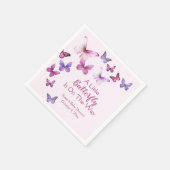 Serviette En Papier Rose et violet Un petit Baby shower papillon (Coin)