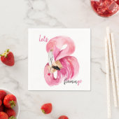 Serviette En Papier Rose exotique moderne Flamant rose Aquarelle (En situation)