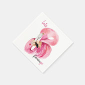 Serviette En Papier Rose exotique moderne Flamant rose Aquarelle (Coin)