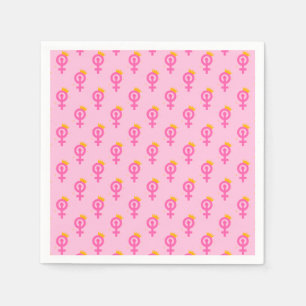 Serviette En Papier Rose Féministe