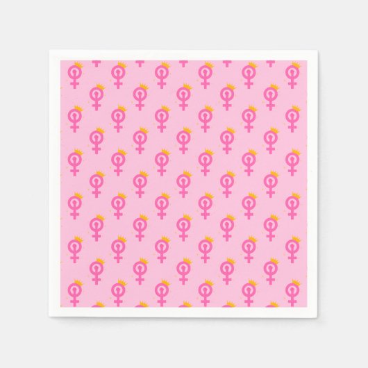 Serviette En Papier Rose Féministe (Devant)