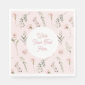 Serviette En Papier Rose Fleur sauvage Sage Vert verdure Aquarelle (Devant)