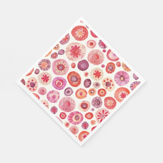 Serviette En Papier Rose floral Abstrait (Coin)