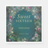 Serviette En Papier Rose forestier enchanté verdure Fée Woodland RSVP (Devant)