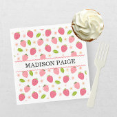 Serviette en papier rose fraise mignonne pour l'an