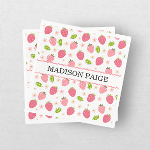 Serviette en papier rose fraise mignonne pour l'an