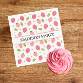 Serviette en papier rose fraise mignonne pour l'an