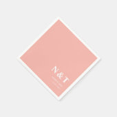 Serviette En Papier rose-fusée monogramme (Coin)