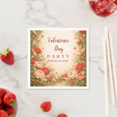 Serviette En Papier Rose Garden Valentine Party (En situation)