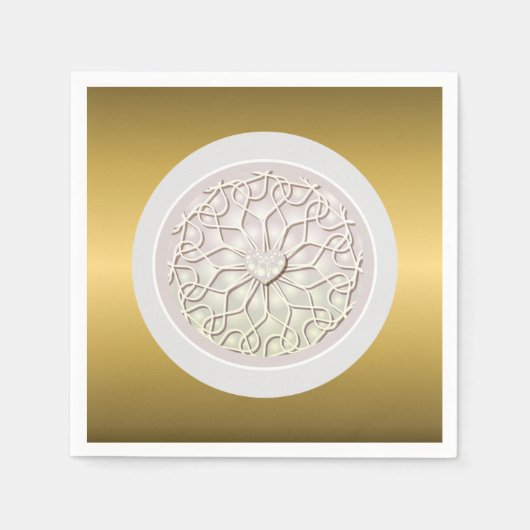 Serviette En Papier Rose géométrique Gold LOVE Motif de coeur (Devant)