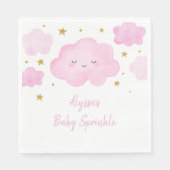Serviette En Papier Rose Girl Cloud Stars Baby Sprinkl (Devant)