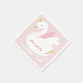 Serviette En Papier Rose girly mignon cygne élégant anniversaire perso (Coin)