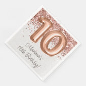 Serviette En Papier Rose Gold 10e fête d'anniversaire (Coin)