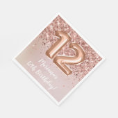 Serviette En Papier Rose Gold 12e fête d'anniversaire (Coin)
