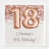 Serviette En Papier Rose Gold 18e fête d'anniversaire (Devant)