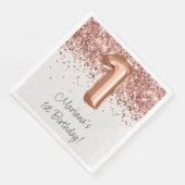 Serviette En Papier Rose Gold 1er fête d'anniversaire (Coin)