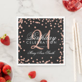 Serviette En Papier Rose Gold 21ème anniversaire Parties scintillant C (En situation)