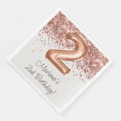 Serviette En Papier Rose Gold 2ème fête d'anniversaire (Coin)