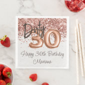 Serviette En Papier Rose Gold 30e fête d'anniversaire (En situation)