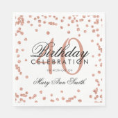 Serviette En Papier Rose Gold 40e anniversaire Parties scintillant Con (Devant)