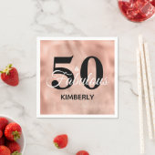 Serviette En Papier Rose Gold 50 et Fabulous Glam fête d'anniversaire (En situation)