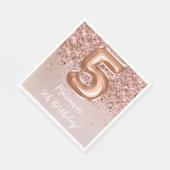Serviette En Papier Rose Gold 5e fête d'anniversaire (Coin)