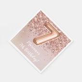 Serviette En Papier Rose Gold 7e fête d'anniversaire (Coin)