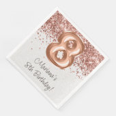 Serviette En Papier Rose Gold 8ème anniversaire (Coin)