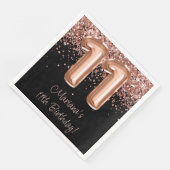 Serviette En Papier Rose Gold Black 11e fête d'anniversaire (Coin)