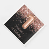 Serviette En Papier Rose Gold Black 1er anniversaire (Coin)