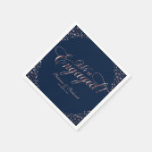 Serviette En Papier Rose Gold Blue Nous sommes engagés Engagement Part (Coin)