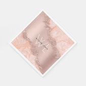 Serviette En Papier Rose Gold Blush rose Agate Géode Parties scintilla (Coin)