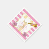 Serviette En Papier Rose | Gold Cheer Pom-pom girl Fille fête d'annive (Coin)