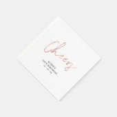 Serviette En Papier Rose Gold Cheveux Brush Script Adulte Anniversaire (Coin)