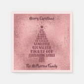Serviette En Papier Rose Gold Christian Christmas Scripture - Ajouter  (Devant)