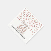 Serviette En Papier Rose Gold Confetti encourage à 60 ans anniversaire (Coin)