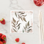 Serviette En Papier Rose Gold Cuivre Botanique Glam Mariage moderne (En situation)