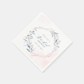 Serviette En Papier Rose Gold Dusty Blue Greenery Fête des mariées (Coin)