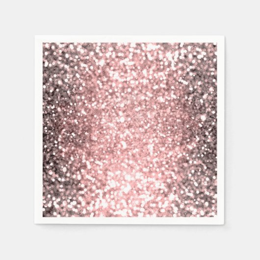 Serviette En Papier Rose Gold Éclairage Filles Glittery Sparkly (Devant)