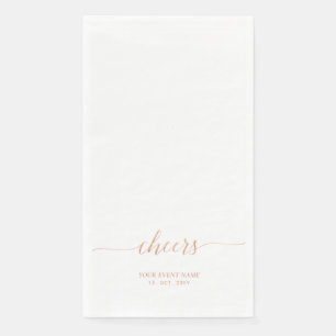 Serviette En Papier Rose gold Élégant Lettrage de Style Acclame l'évén