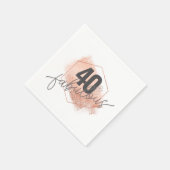 Serviette En Papier Rose Gold et Grey 40 & Fabulous Modern Chic (Coin)